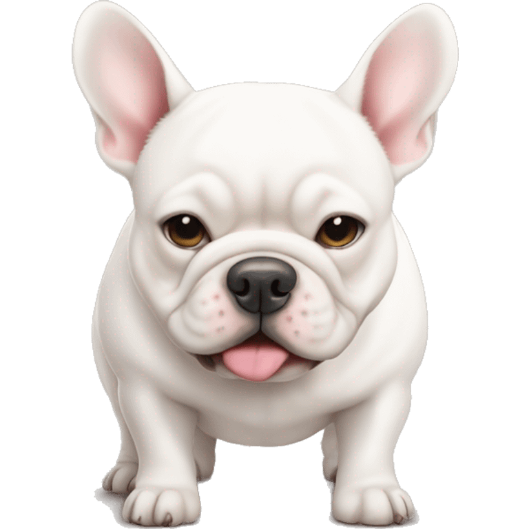 White french bull dog cute fat and chubby emoji