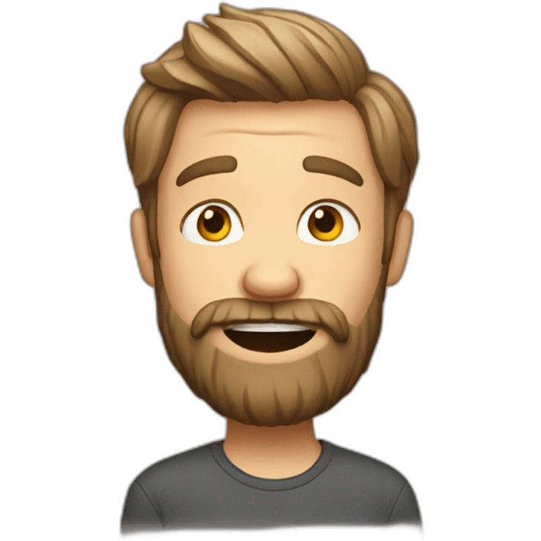 Hyperactive bearded guy emoji