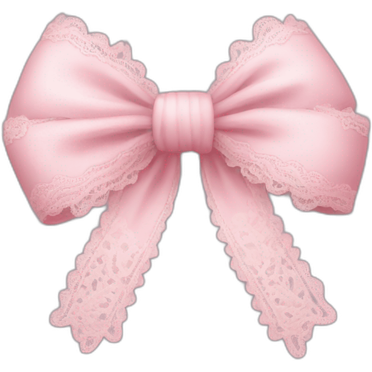 baby pink bow with frilly lace emoji