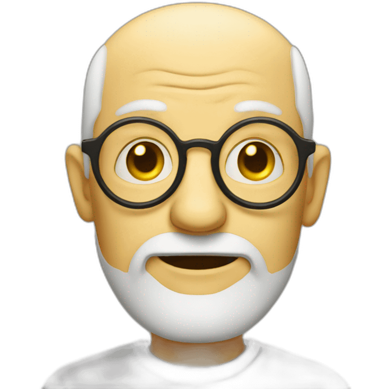 old man with yellow round glasses and and bald spot emoji