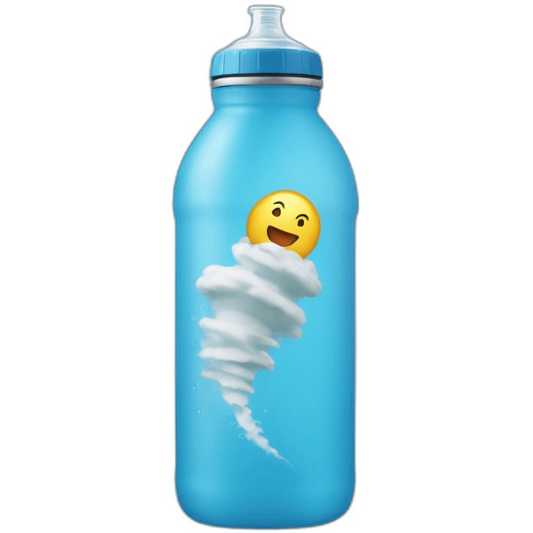 a water bottle in a tornado emoji