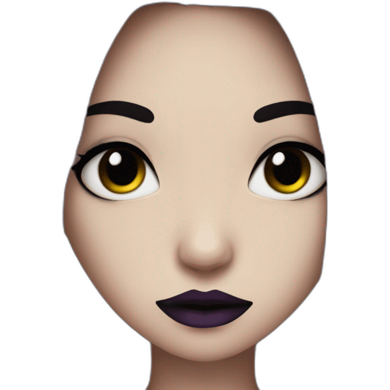 Que en gothic girl long dark black and purple hair emoji