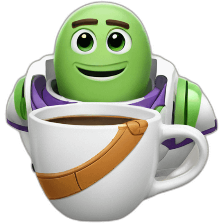 Coffee with Buzz Lightyear emoji