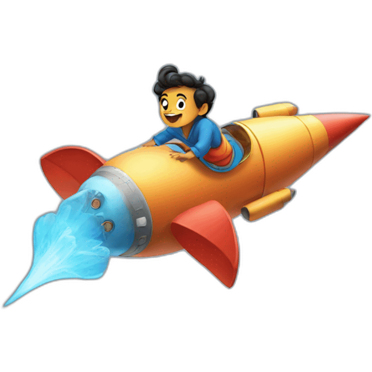 Genie on the rocket emoji