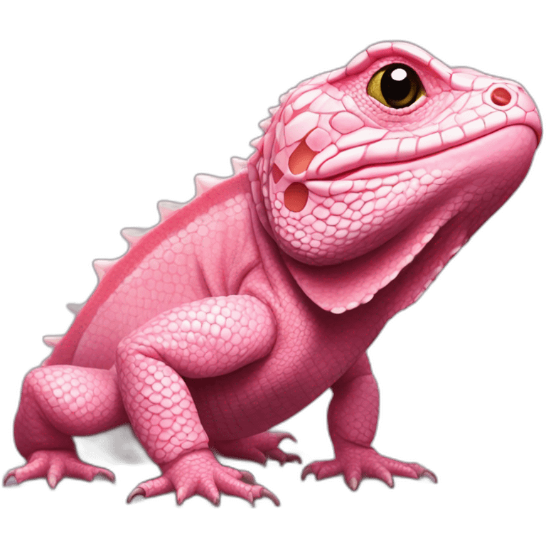 fat pink tegu lizard emoji