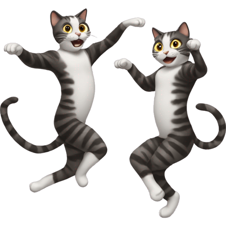 2 cats dancing emoji