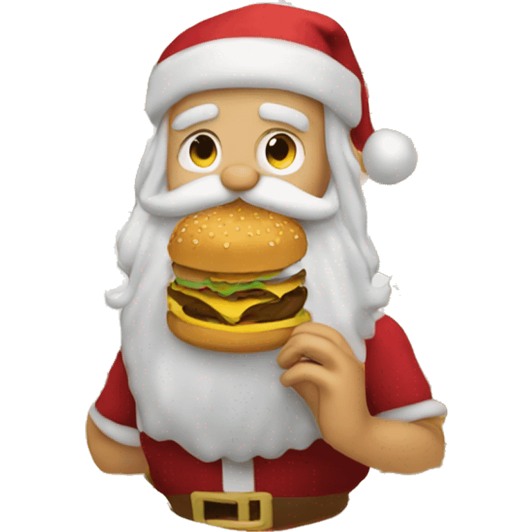 santa eating hamburger  emoji