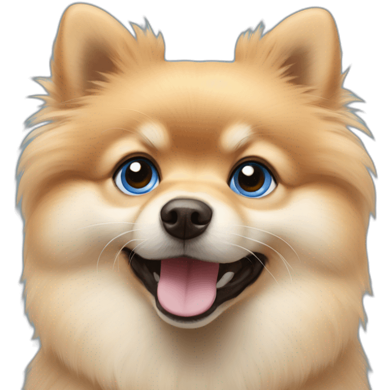 Pomeranian whit blue eyes emoji