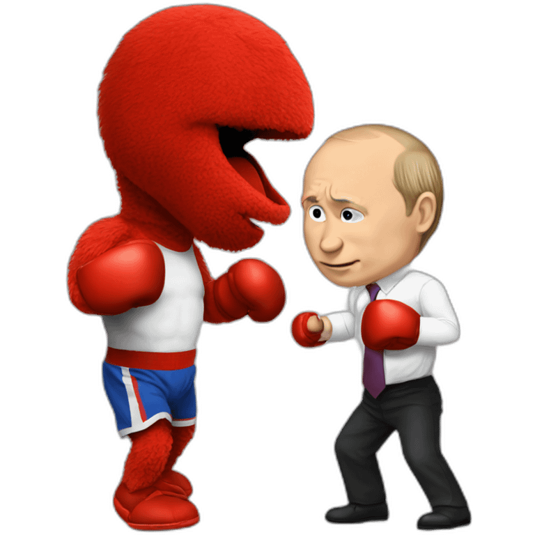 Vladimir Putin boxing Elmo emoji