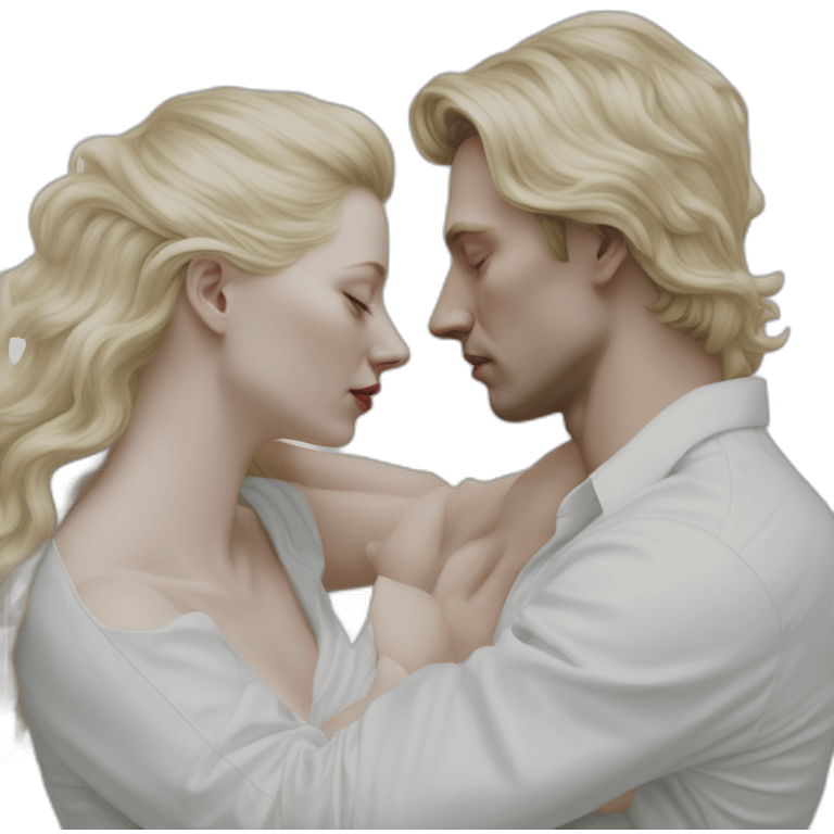 white vlouptuous lovers detailed intrincate photorealist emoji