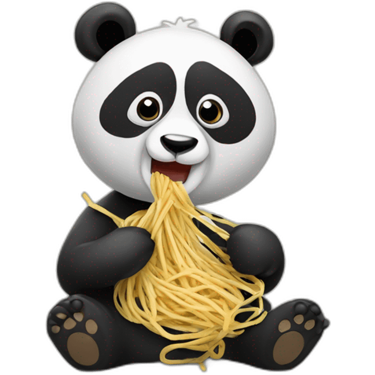 Panda qui mange des nouilles emoji