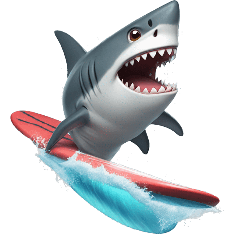 Shark surfing emoji