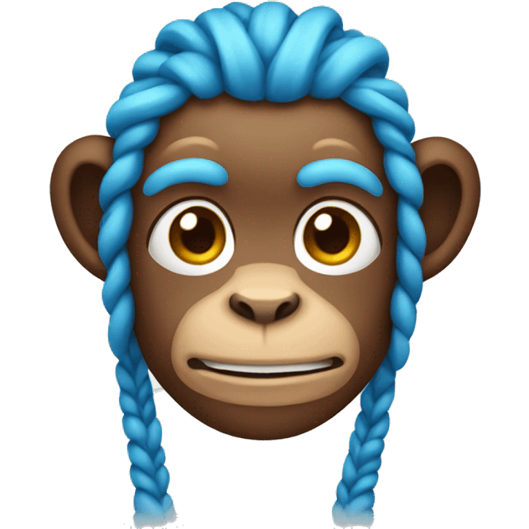 Monkey with blue braids  emoji