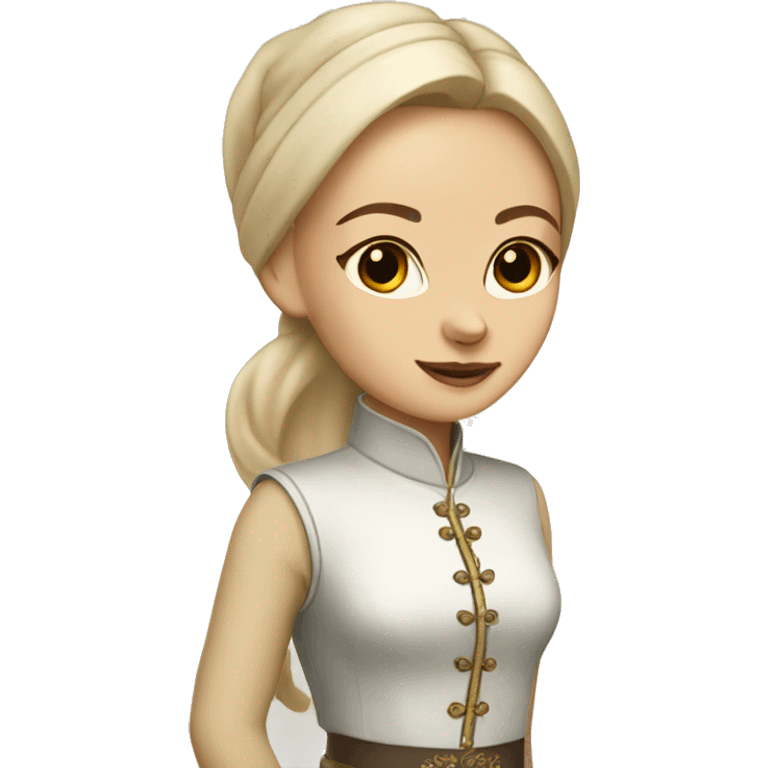 Light femal siamese in french outfit emoji