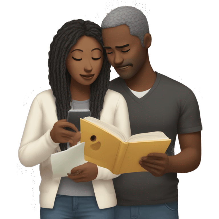 Couple reading Topics of the day emoji