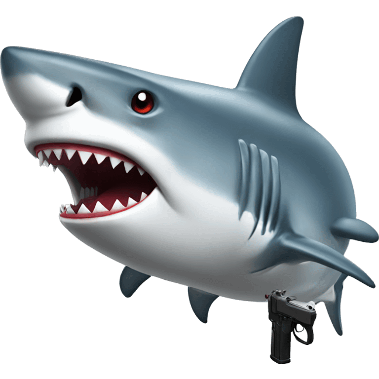 Shark with gun emoji