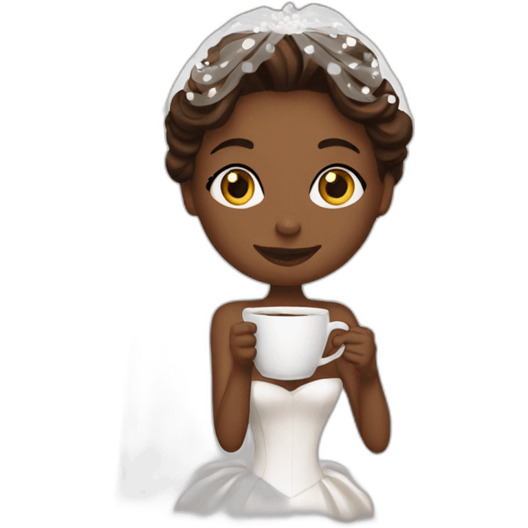 bride drinks coffee emoji