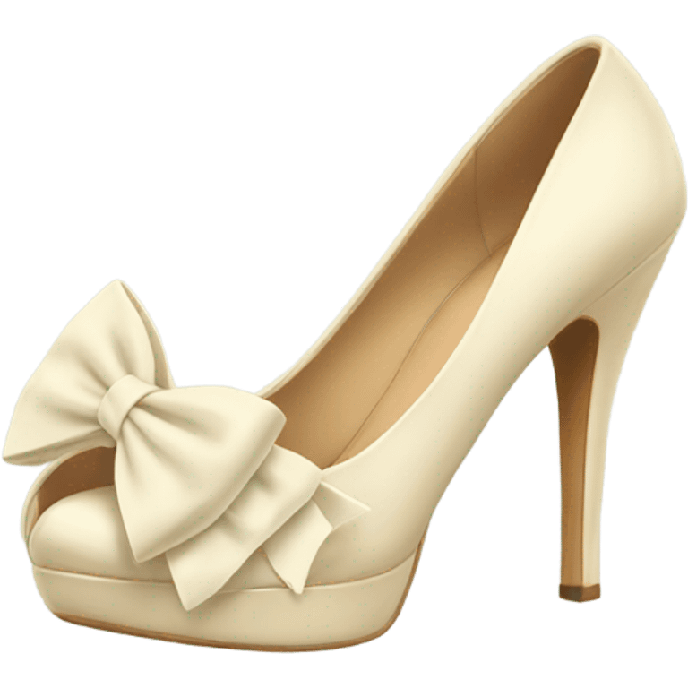 Cream Heels with bow emoji