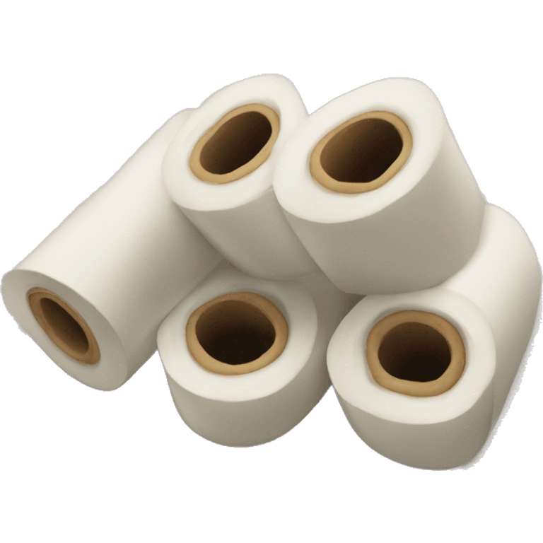 Three white carpets rolled into rolls emoji