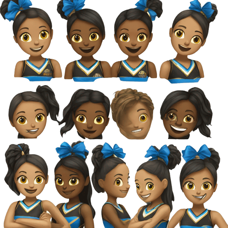 Can you make a girl cheerleader colors black gold and blue  emoji