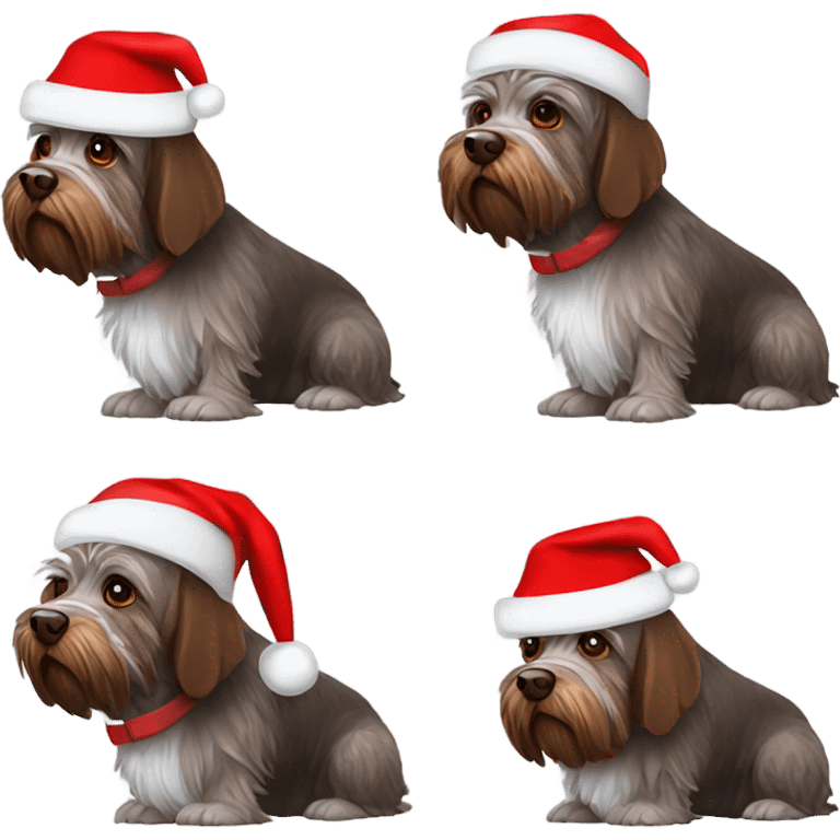 Wirehaired pointing Griffon with Santa hat emoji