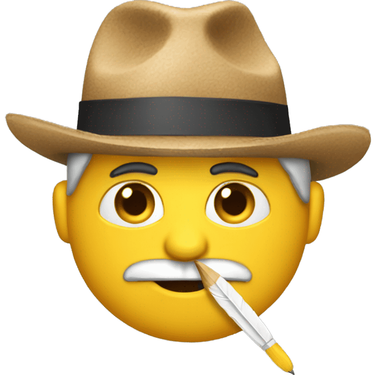 Hombre con pincel y pluma en mano emoji