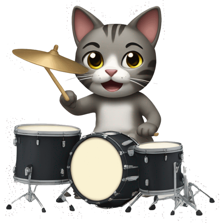 cat playing drums emoji