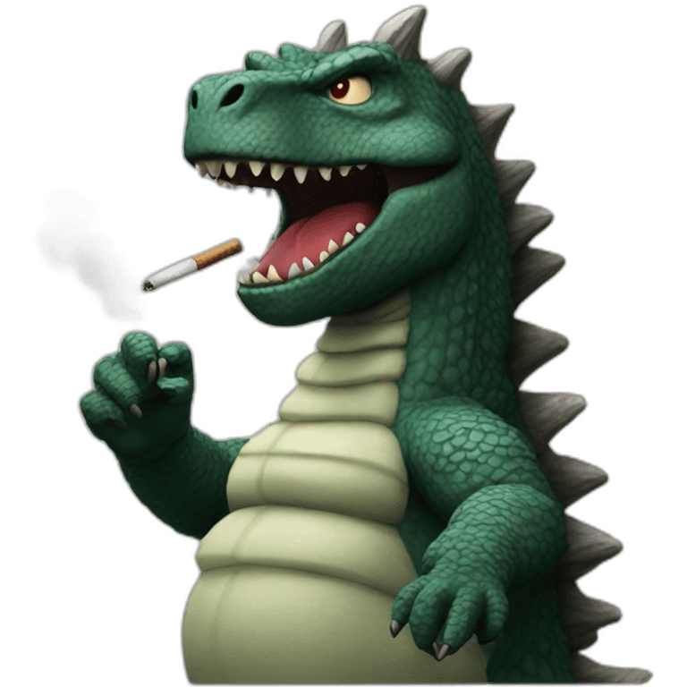 smoking godzilla emoji