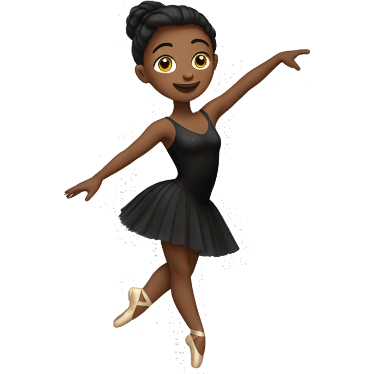 Ballet dancer, dancing in black leotard and skirt emoji