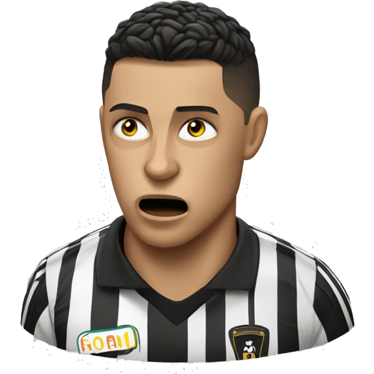 Ronaldo crying a referee emoji