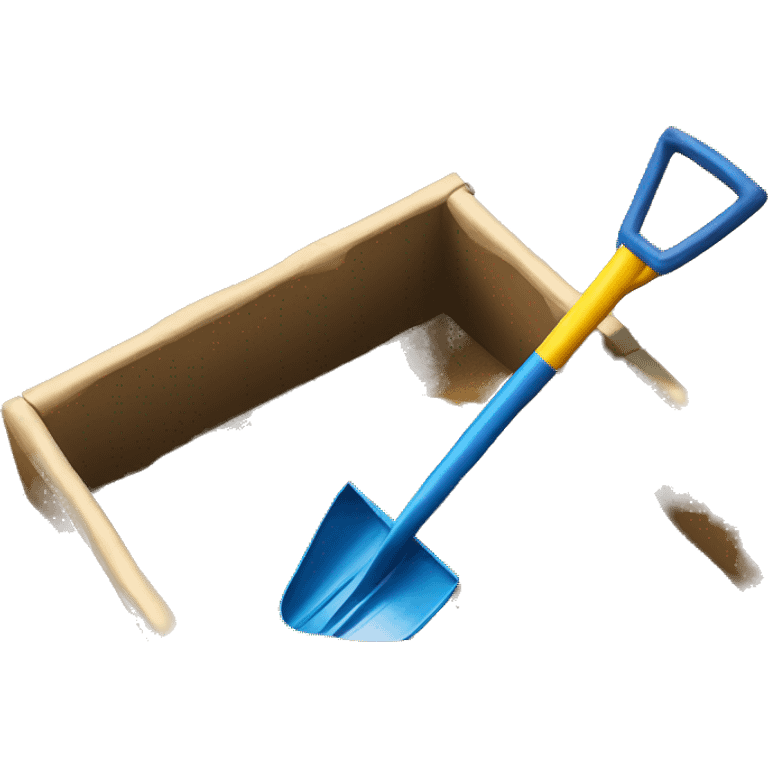 sandbox with Plastic t oy shovel emoji