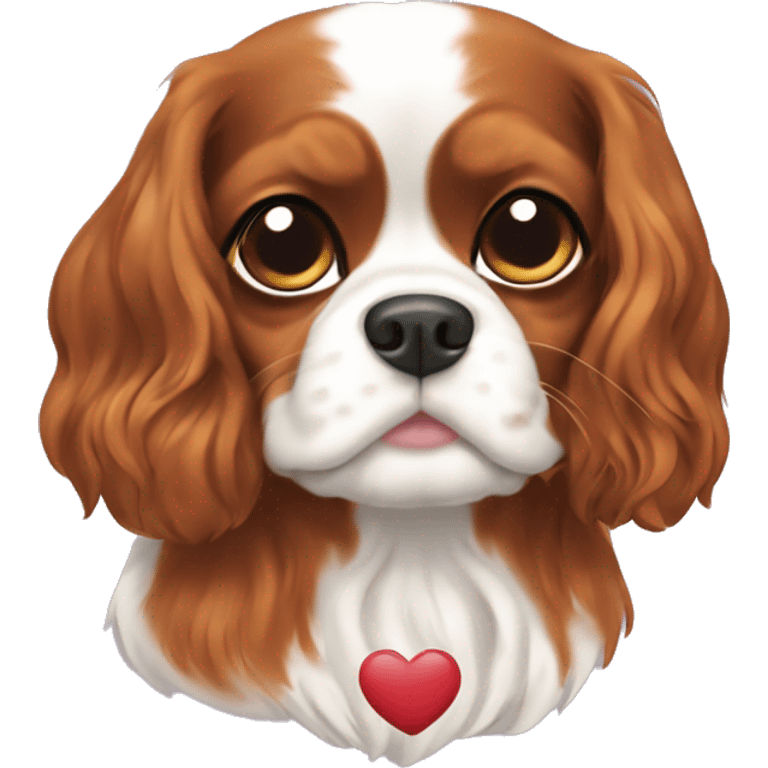 3 hearts over Cavalier King Charles Spaniel emoji