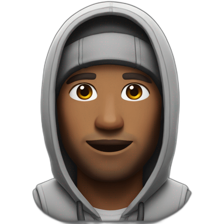 create a fortnite skin with brown hair and black hoodie emoji