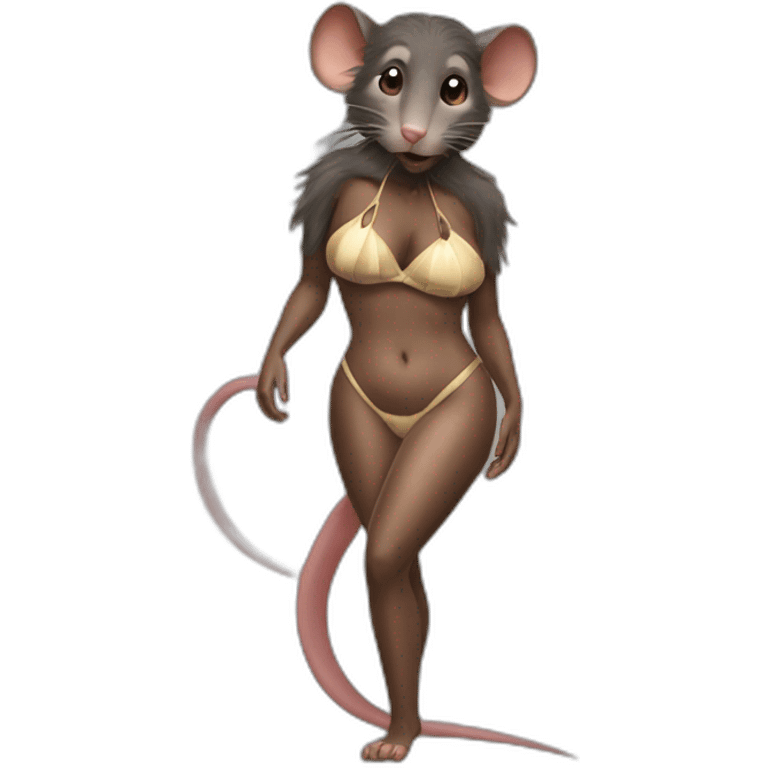 rat woman with bikini emoji