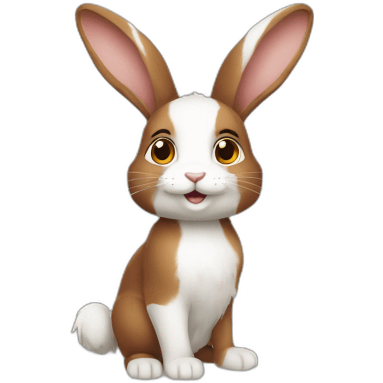 Lapin marron et blanc emoji