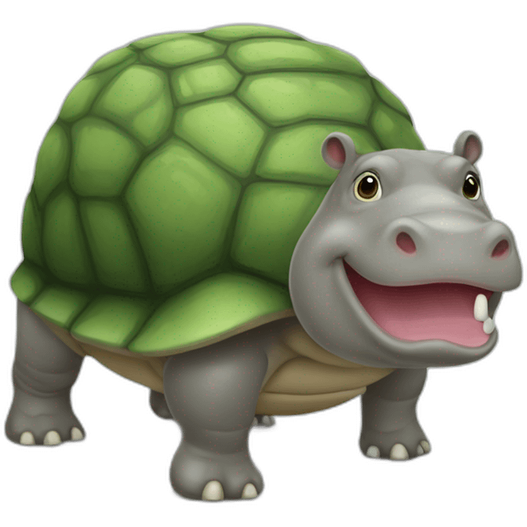 Hippopotame sur tortue emoji