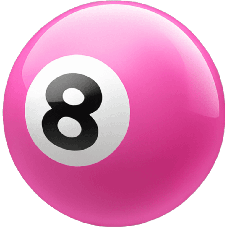 pink 8 ball, with one 8 symbol emoji