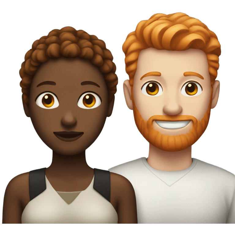 Ginger man with black woman emoji