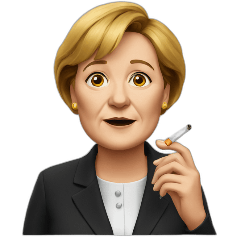 Merkel with cigarette emoji