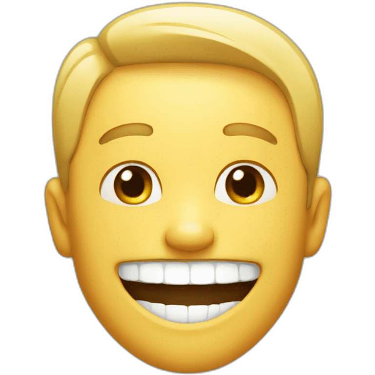 man smiling with only top teeth emoji