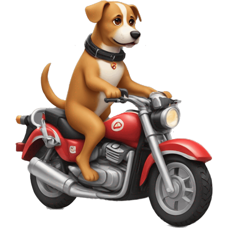 dog riding a motorbike emoji