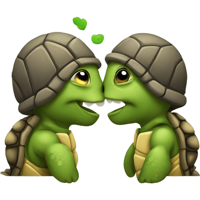 kissing turtles emoji