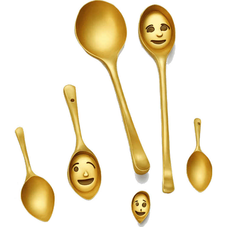 Realistic gold measuring spoon set emoji