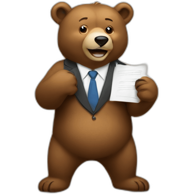 bear giving a keynote emoji