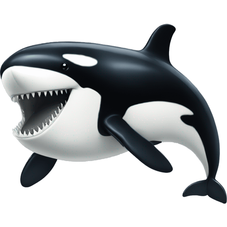 Orca with zipper mouth emoji