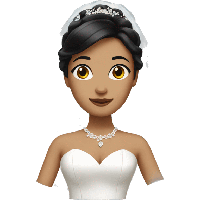 Bride With black hair  emoji