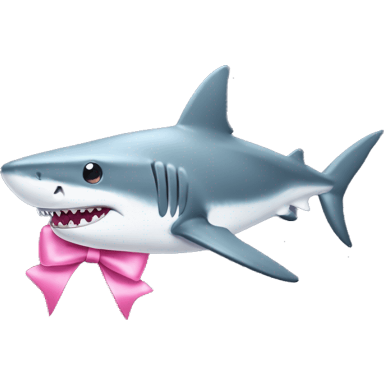 shark with little pink bow  emoji