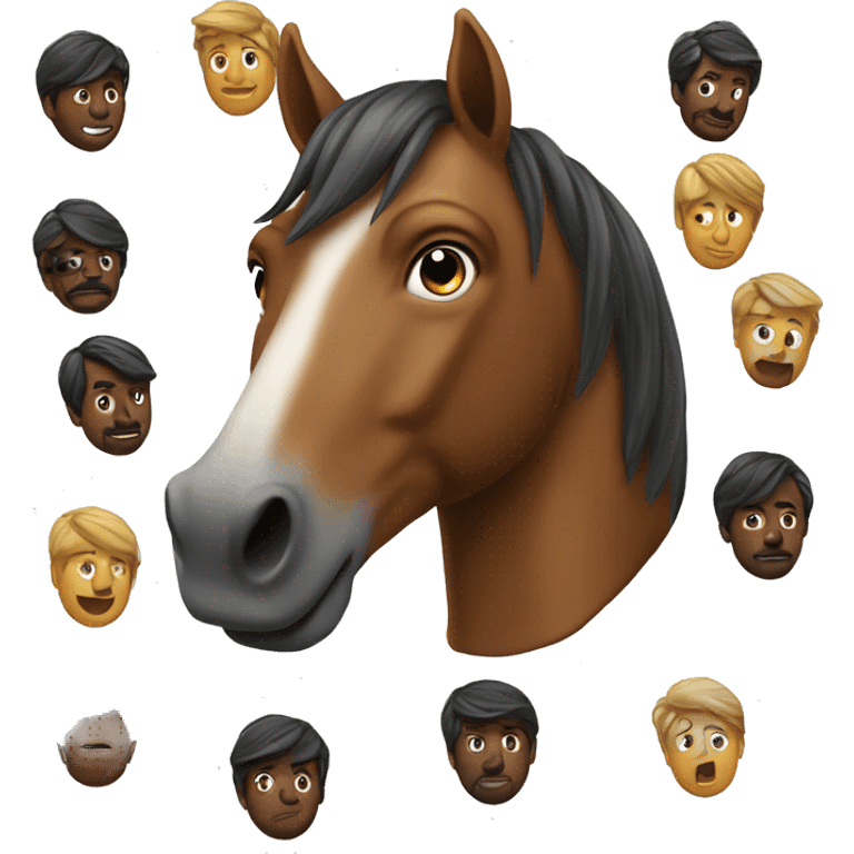 horse head with handsome man’s  head emoji