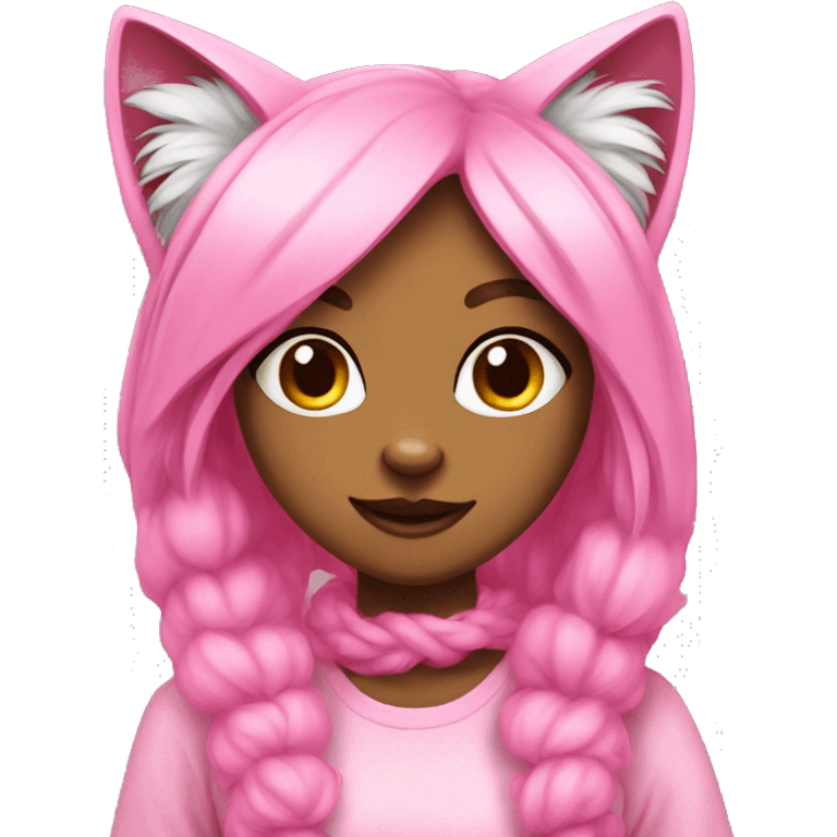 Furry cat girl pink emoji