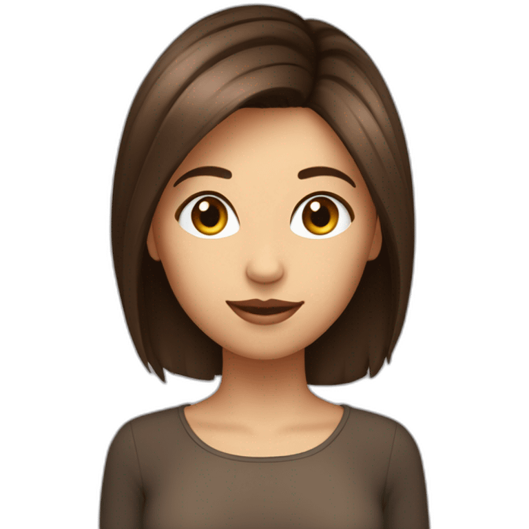 Fille brunette avec des cheveux maron courte emoji